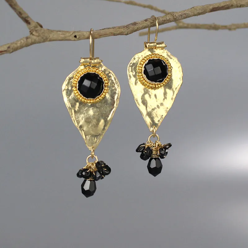 Onyx Tourmaline Big Protection Earrings