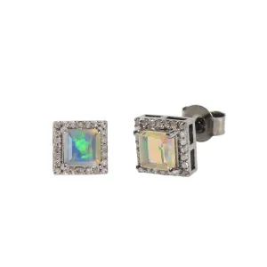 Opal Diamond Studs