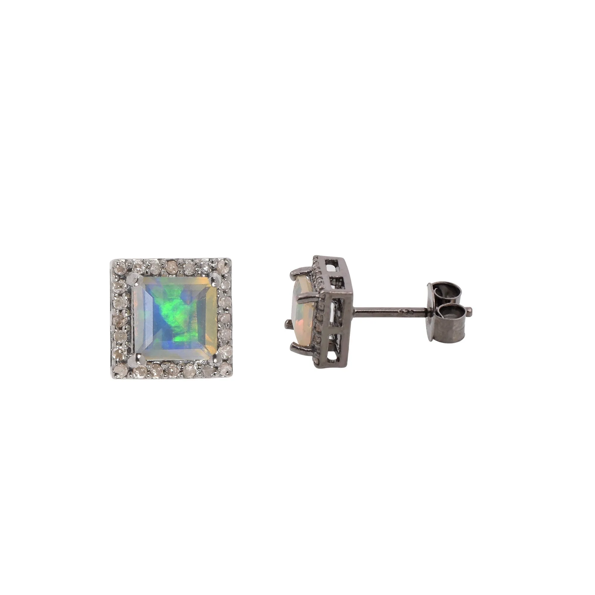 Opal Diamond Studs