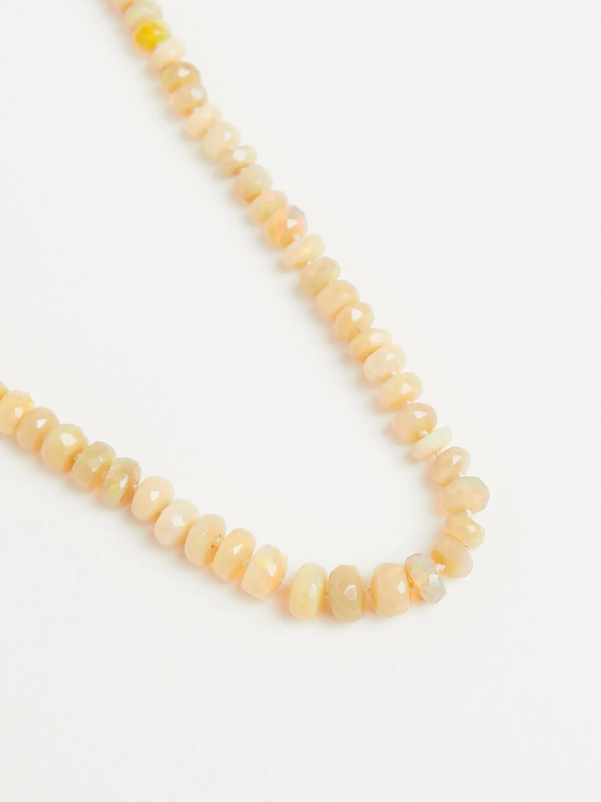 Opal Faceted Beaded Necklace with 18k Yellow Gold Clasp