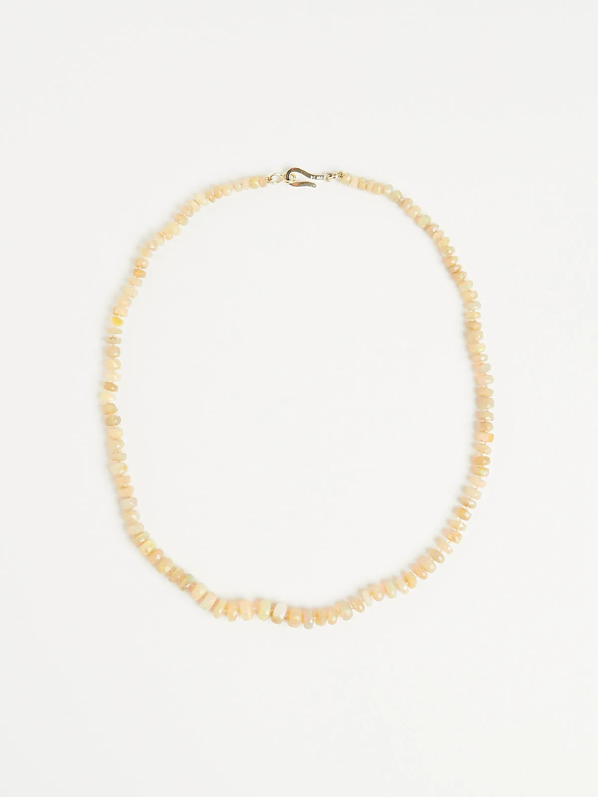 Opal Faceted Beaded Necklace with 18k Yellow Gold Clasp