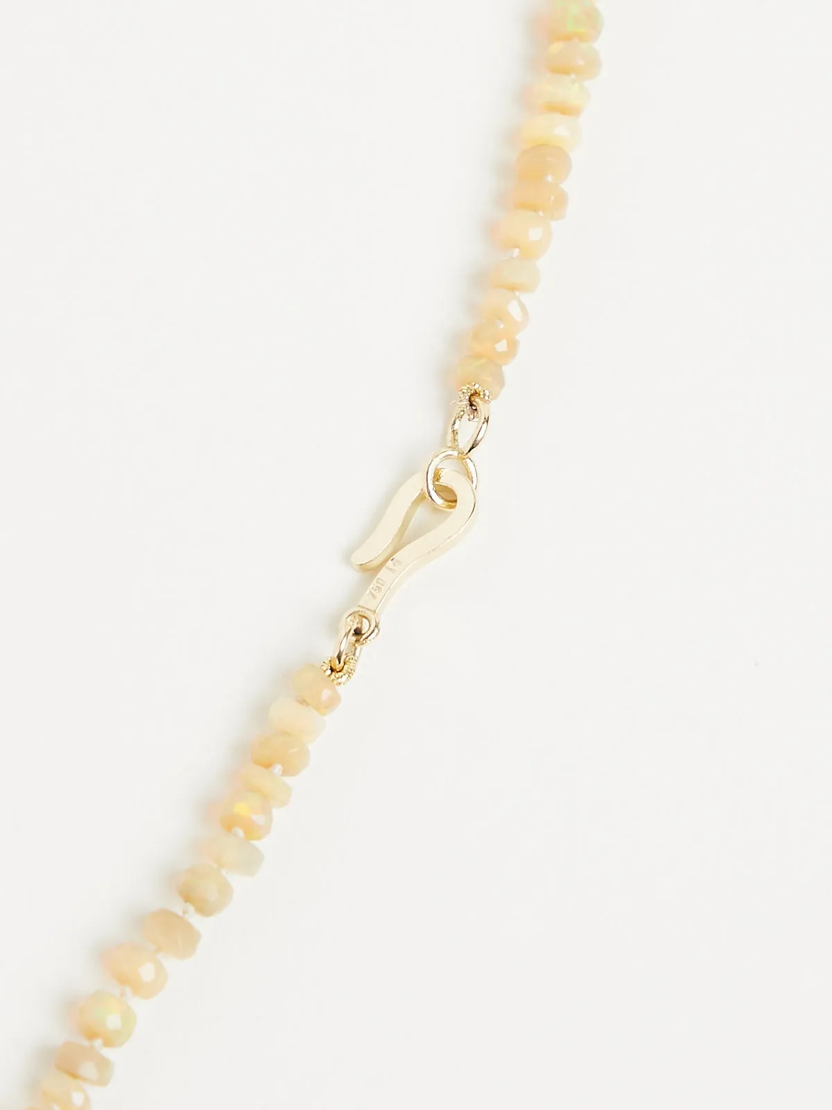 Opal Faceted Beaded Necklace with 18k Yellow Gold Clasp
