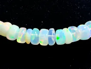 Opal Necklace - Genuine Opal Rondelle Bead Crystal Necklace from Ethiopia, 54065