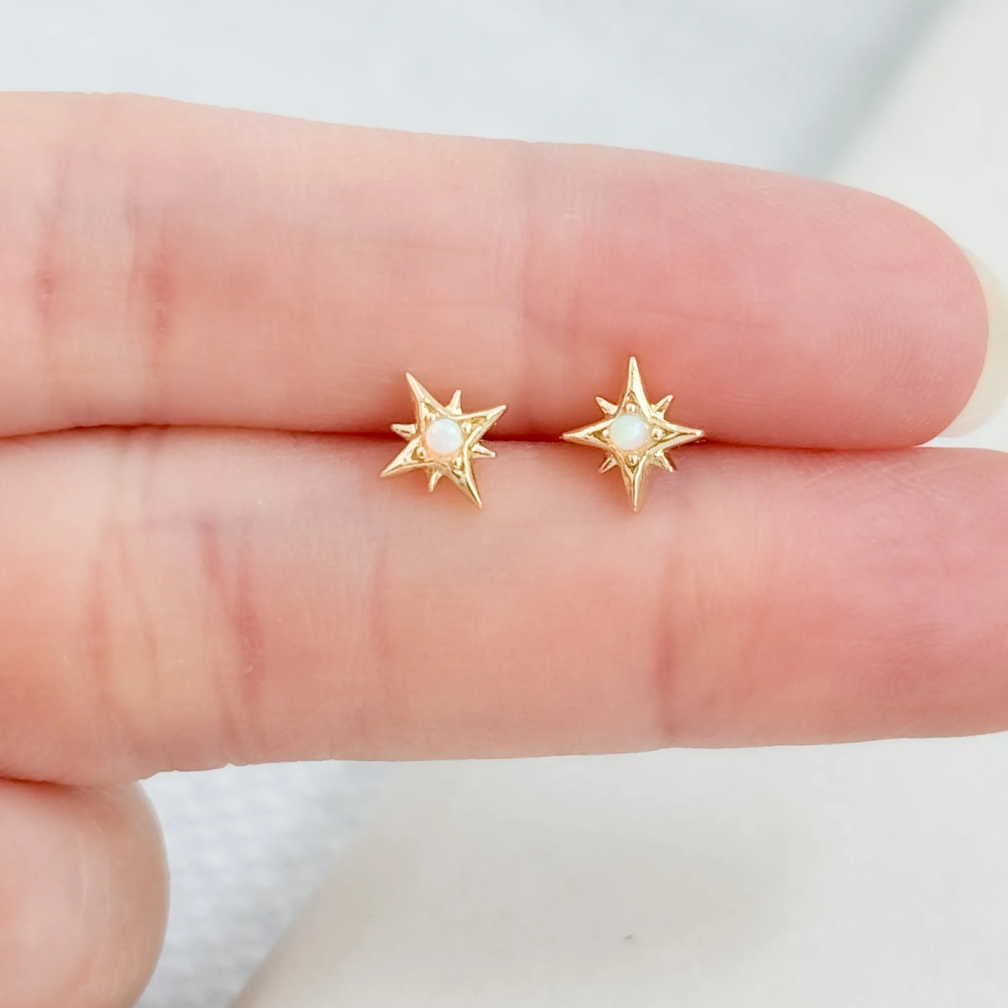 Opal North Star Stud Earrings