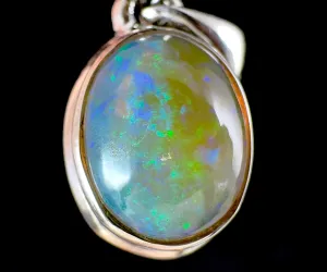 OPAL Pendant - Pinfire, Sterling Silver - Birthstone Jewelry, Opal Cabochon Necklace, Welo Opal, 54378