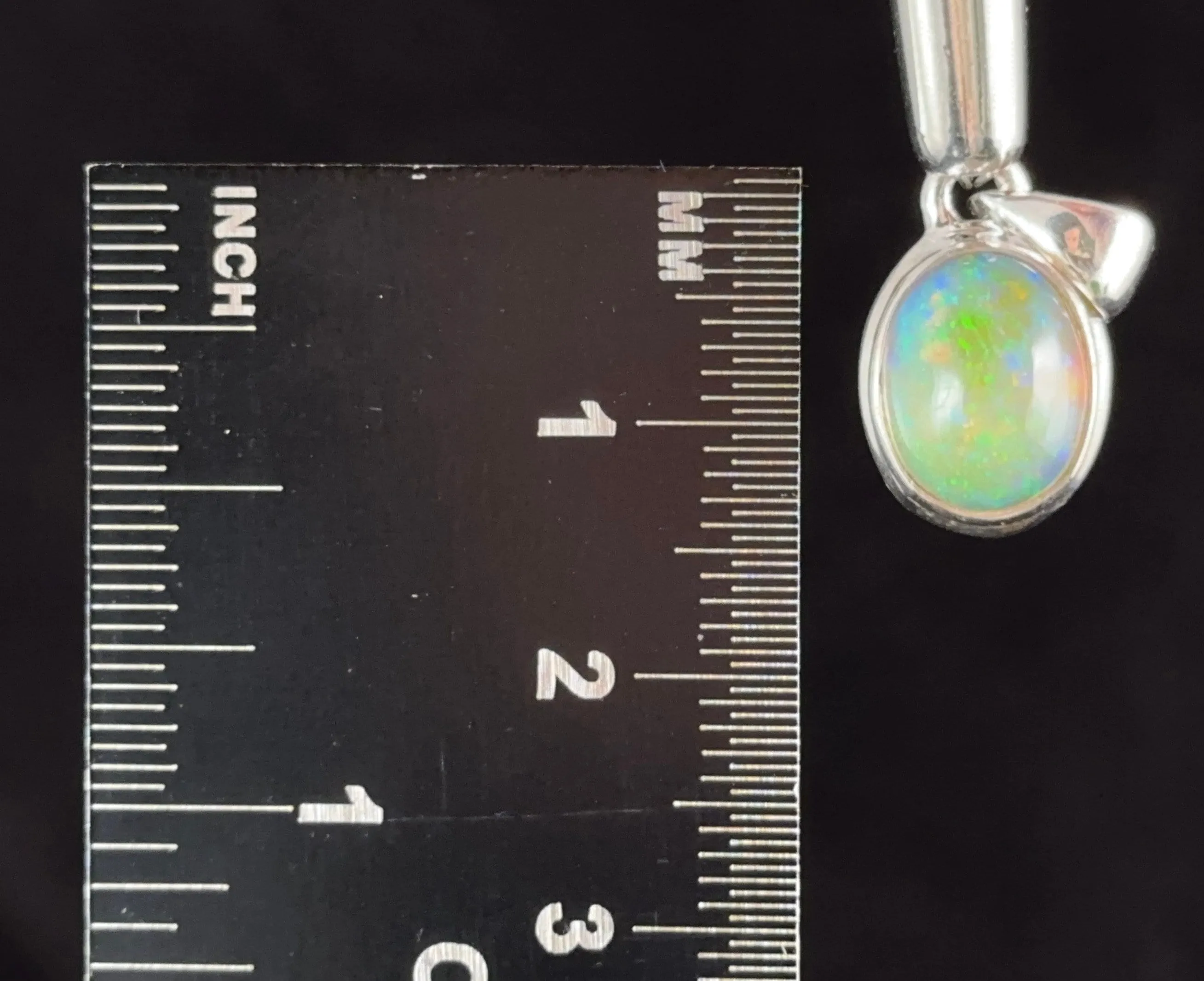 OPAL Pendant - Pinfire, Sterling Silver - Birthstone Jewelry, Opal Cabochon Necklace, Welo Opal, 54378