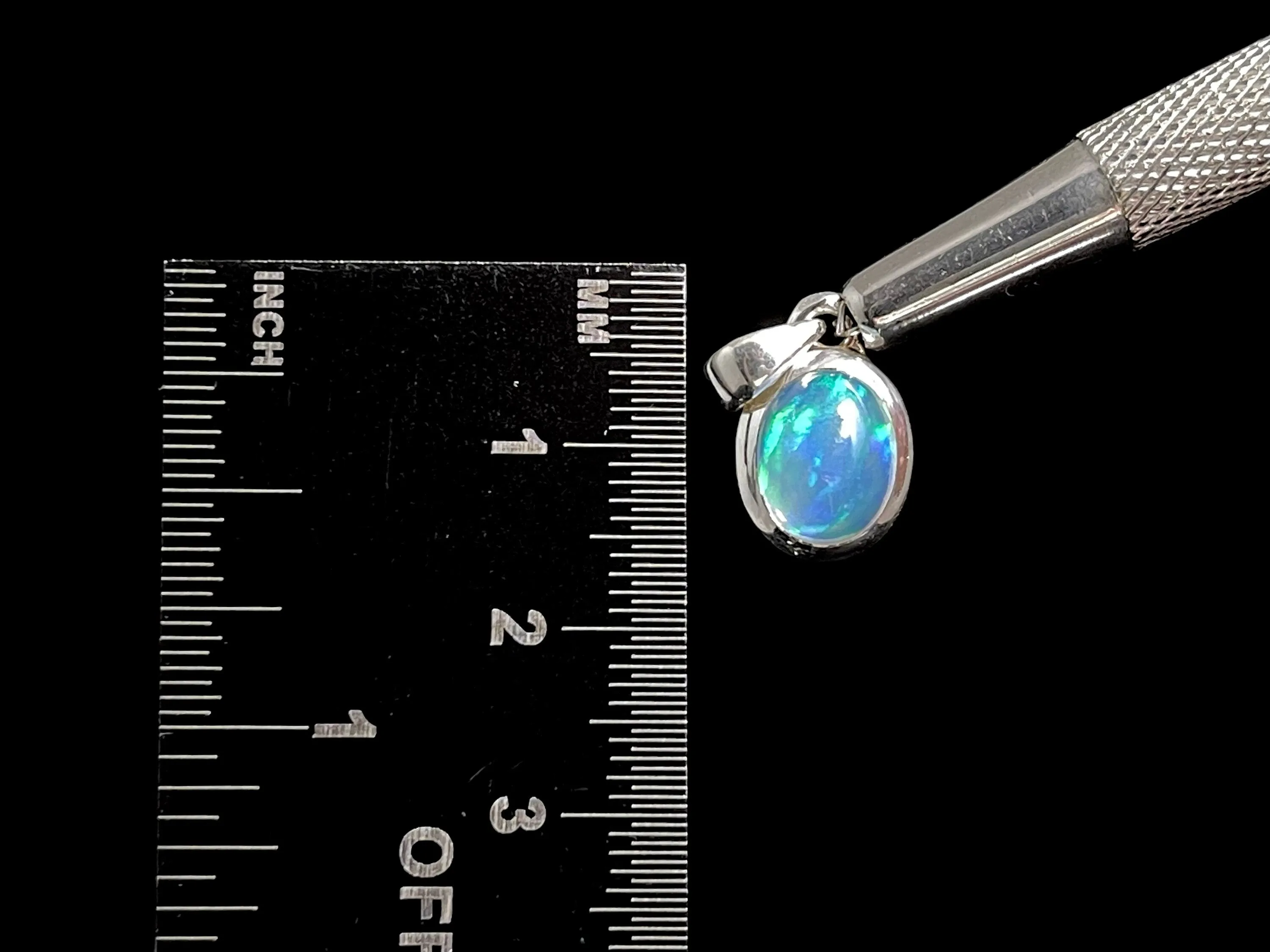 OPAL Pendant - Sterling Silver, 8x10mm Oval Cabochon - Opal Necklace, Birthstone Necklace, Opal Jewelry, Welo Opal, 49041