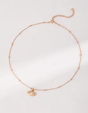 Oval Eyes Zircon Necklace
