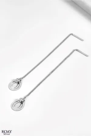 Oval Zircon Chain (05)	Earring