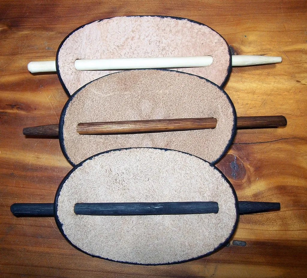 Painted Geometric Medium Leather Barrette by Old School Leather Co.