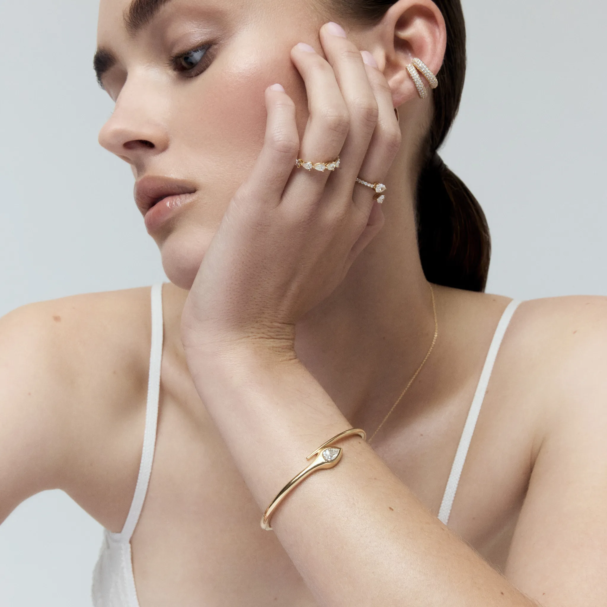 Pear Diamond Lunar Bangle
