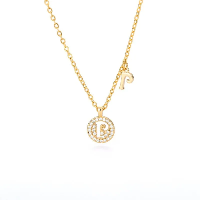 Personalized Dainty Zircon Letter Initial Pendant Necklaces