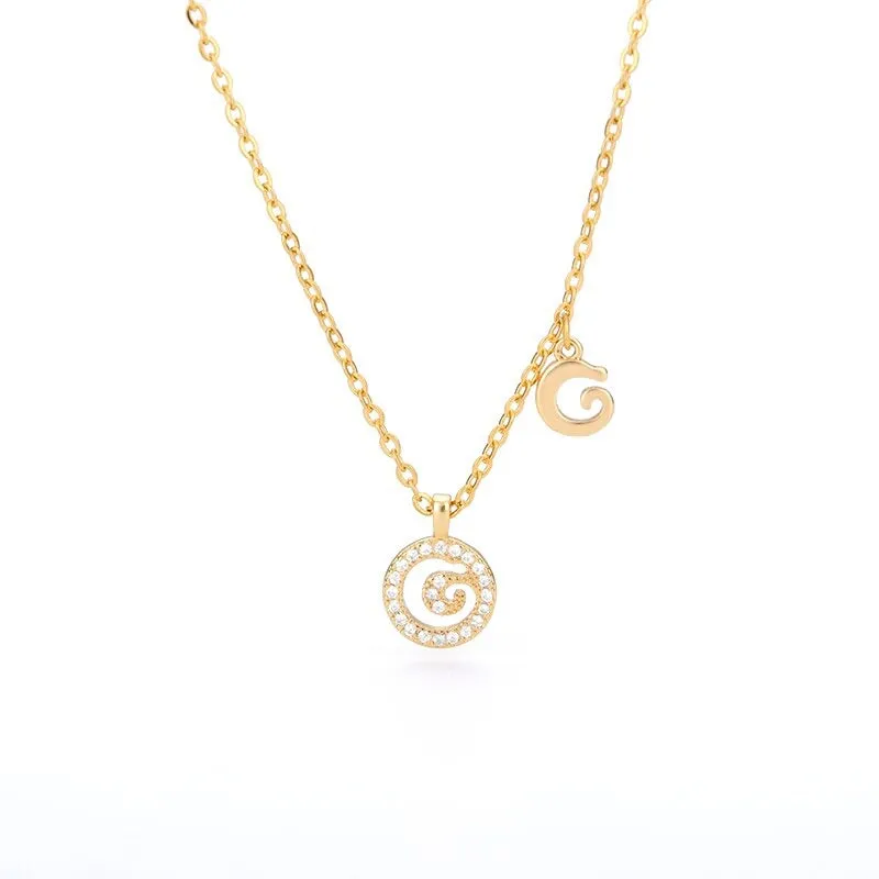 Personalized Dainty Zircon Letter Initial Pendant Necklaces