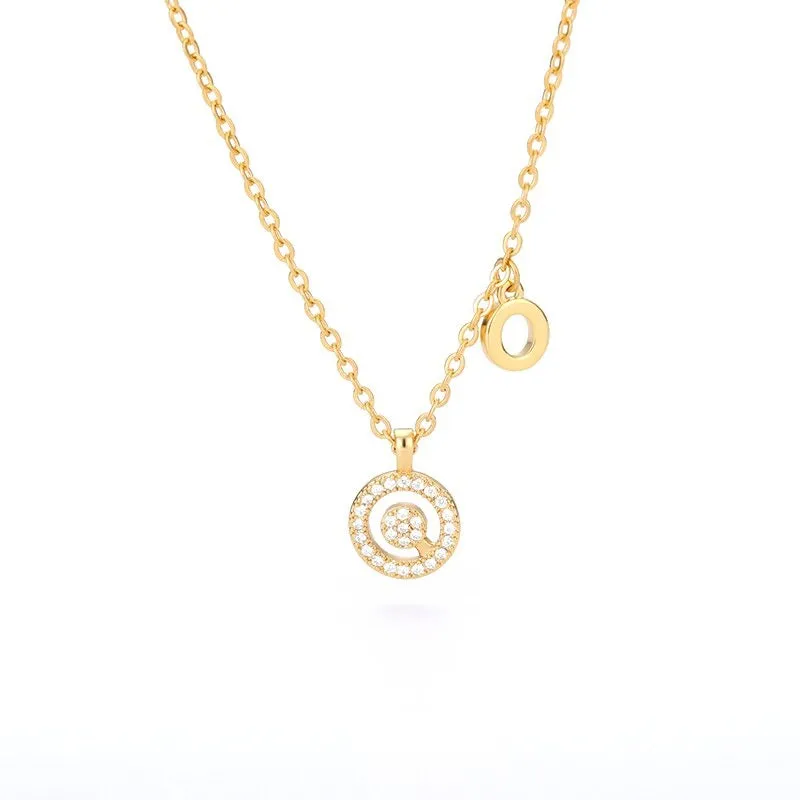 Personalized Dainty Zircon Letter Initial Pendant Necklaces