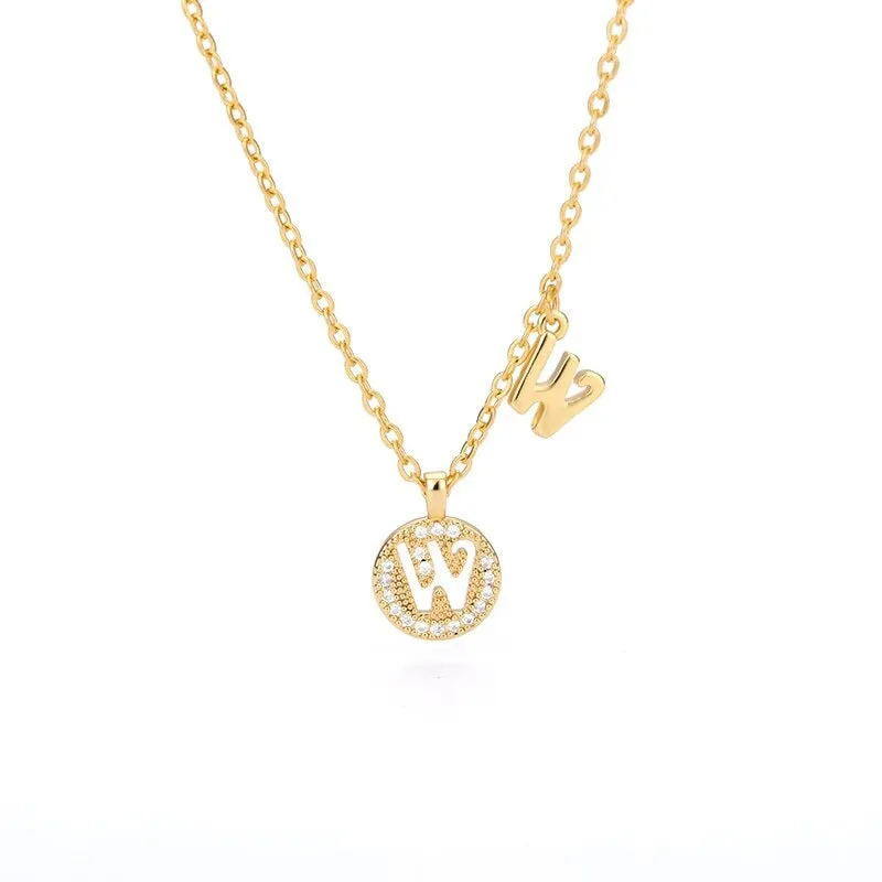 Personalized Dainty Zircon Letter Initial Pendant Necklaces