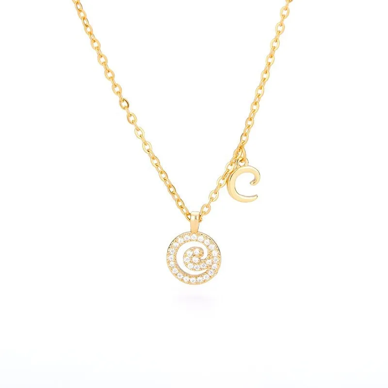 Personalized Dainty Zircon Letter Initial Pendant Necklaces
