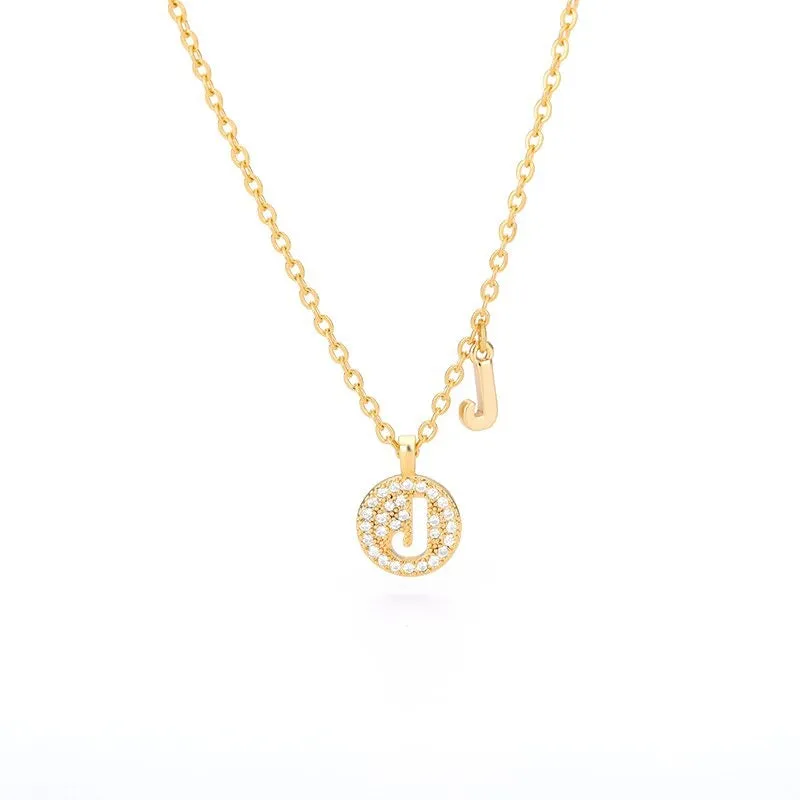 Personalized Dainty Zircon Letter Initial Pendant Necklaces