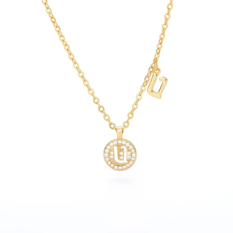 Personalized Dainty Zircon Letter Initial Pendant Necklaces