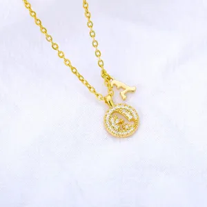 Personalized Dainty Zircon Letter Initial Pendant Necklaces