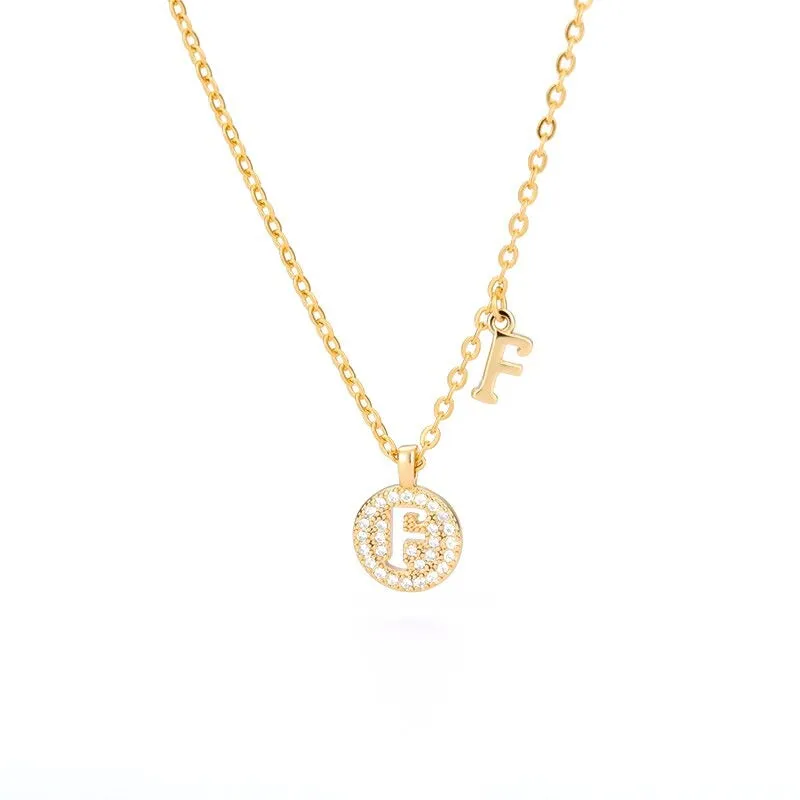Personalized Dainty Zircon Letter Initial Pendant Necklaces
