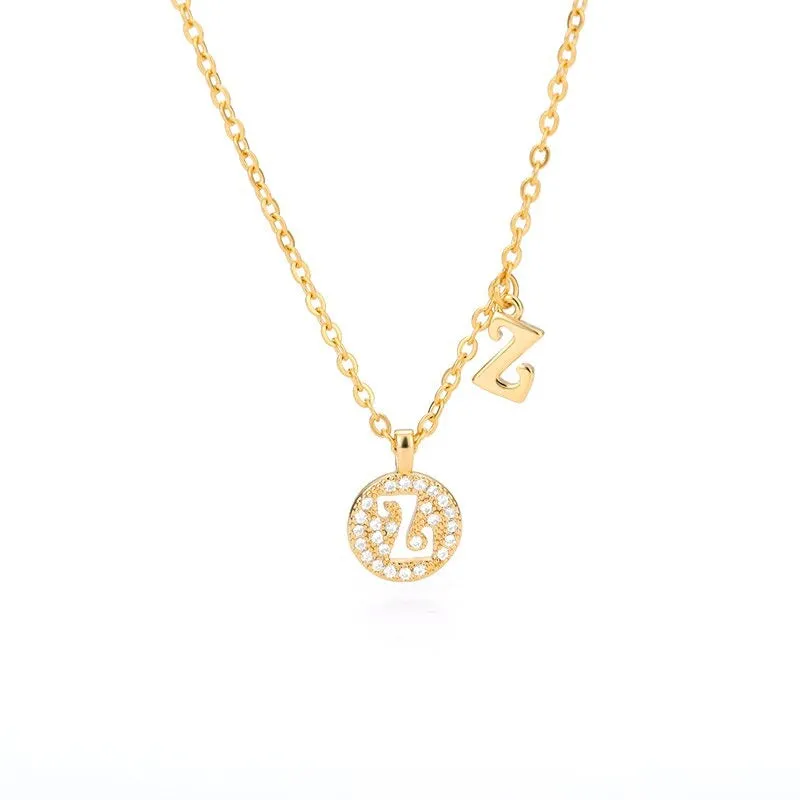 Personalized Dainty Zircon Letter Initial Pendant Necklaces