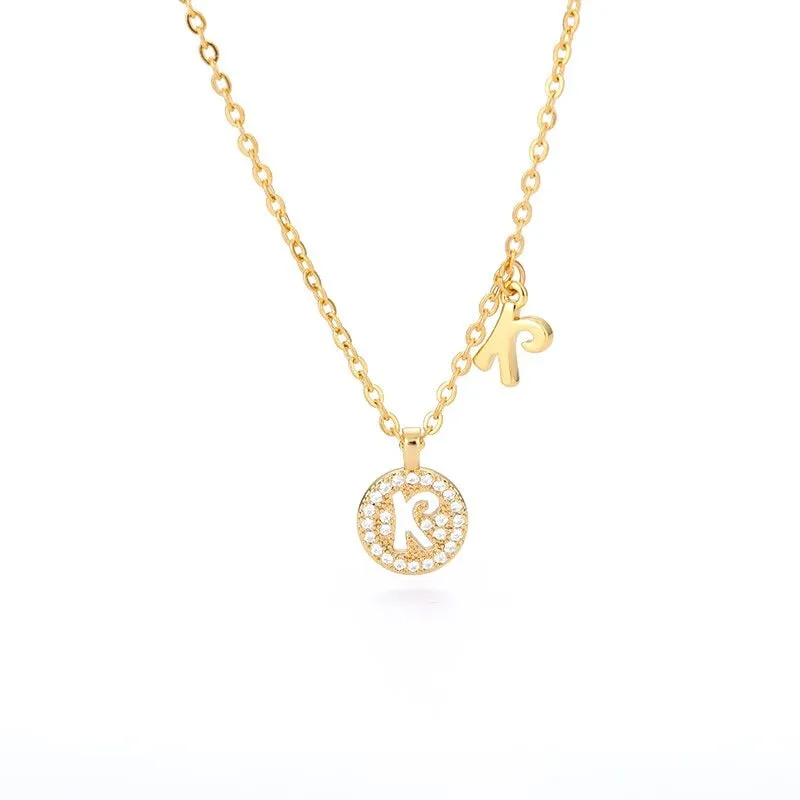 Personalized Dainty Zircon Letter Initial Pendant Necklaces