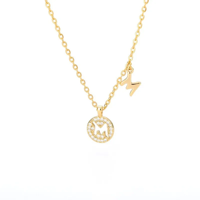 Personalized Dainty Zircon Letter Initial Pendant Necklaces