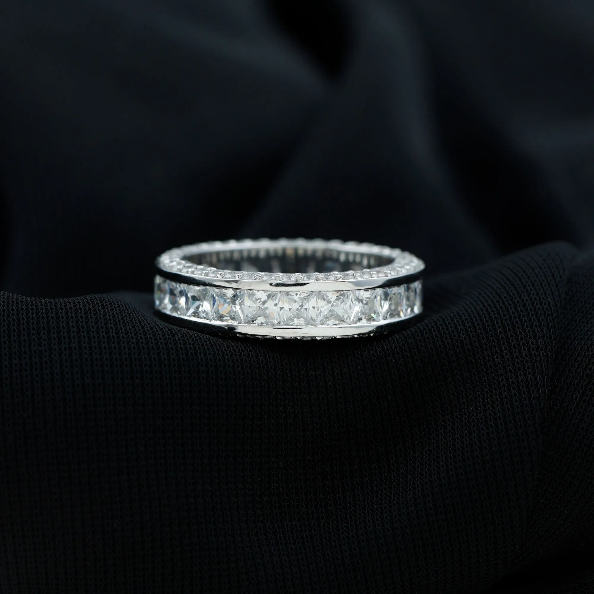 Princess Cut Zircon Full Eternity Band Ring