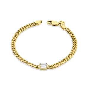 Queen Emerald Cut Diamond Cuban Bracelet | Ready to Ship