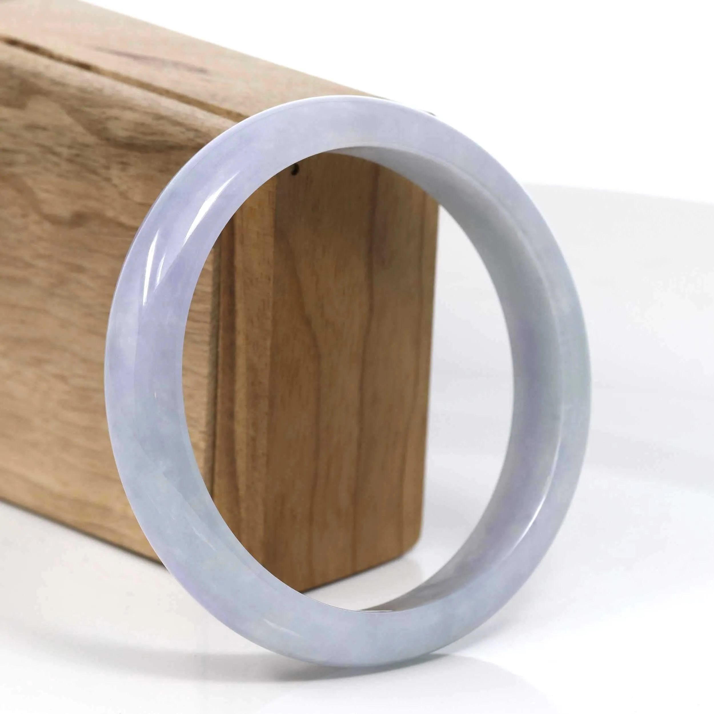 RealJade® Co. Classic Real Lavender Jadeite Jade Bangle Bracelet (63.25mm) #936