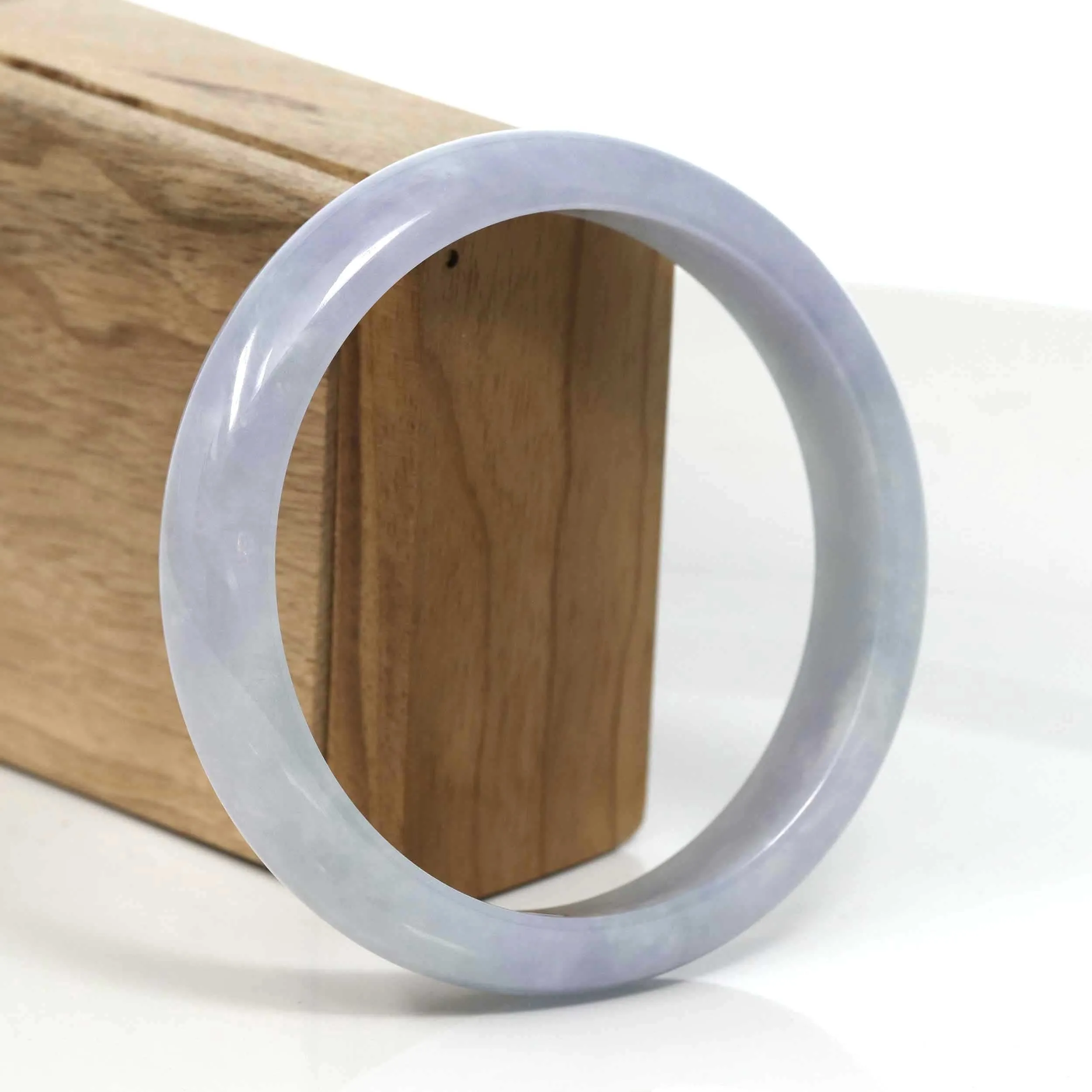 RealJade® Co. Classic Real Lavender Jadeite Jade Bangle Bracelet (63.25mm) #936