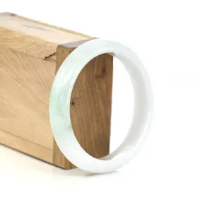 RealJade® "Classic Bangle" Whitish Green Natural Burmese Jadeite Jade Bangle ( 57.30mm ) #279