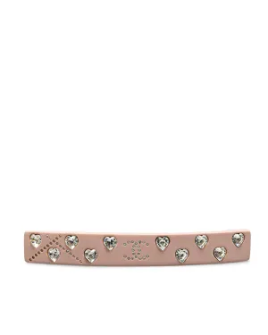 Resin Heart Crystal Embellished Hair Barrette