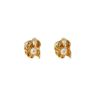 Ripple Pearl Earrings Floral Design