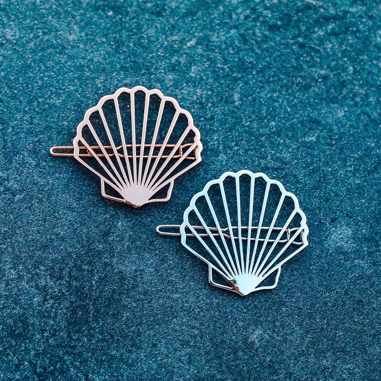 Rose Gold Clam Shell Hair Barrette