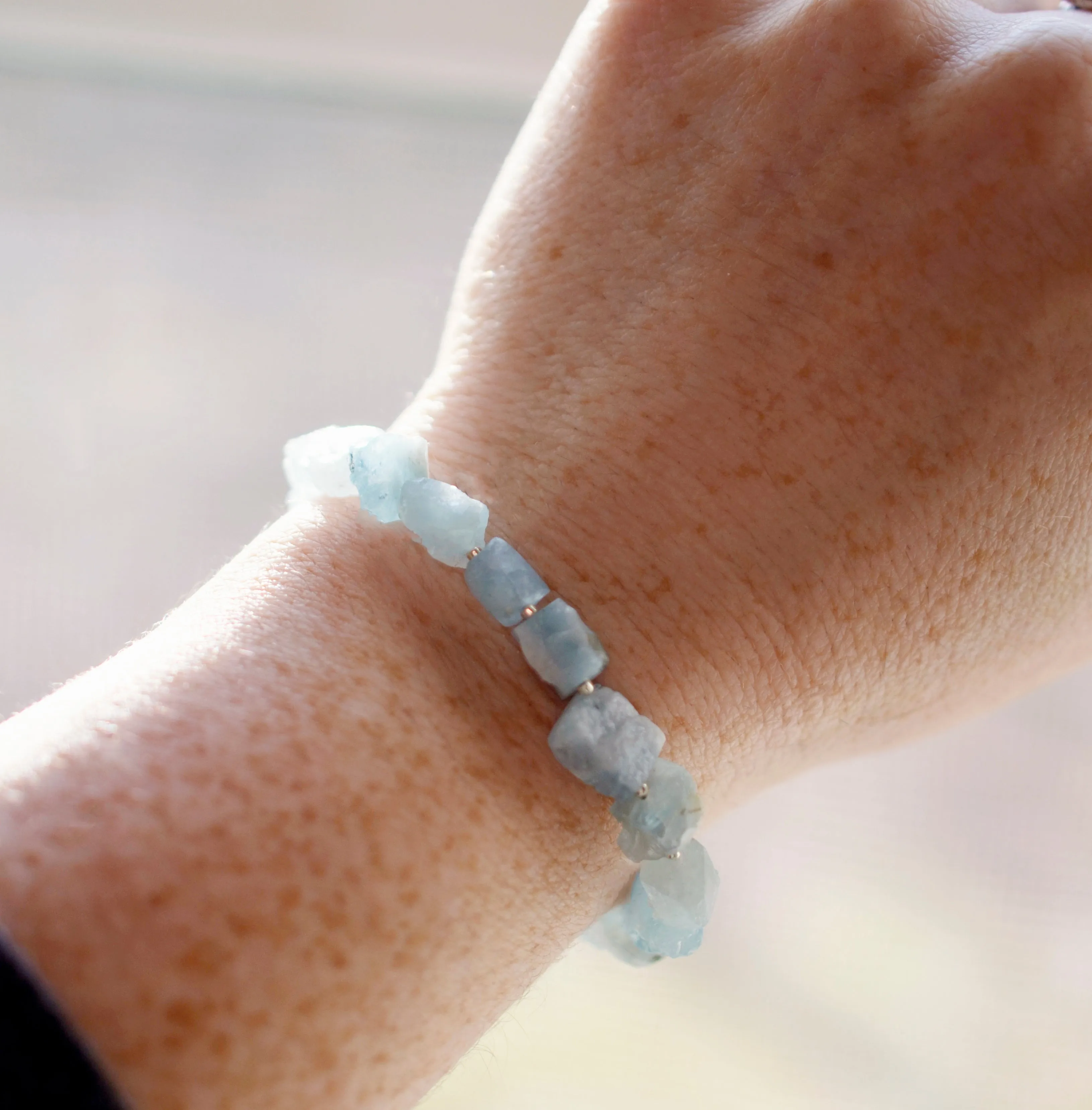 Rough Natural Aquamarine Bracelet