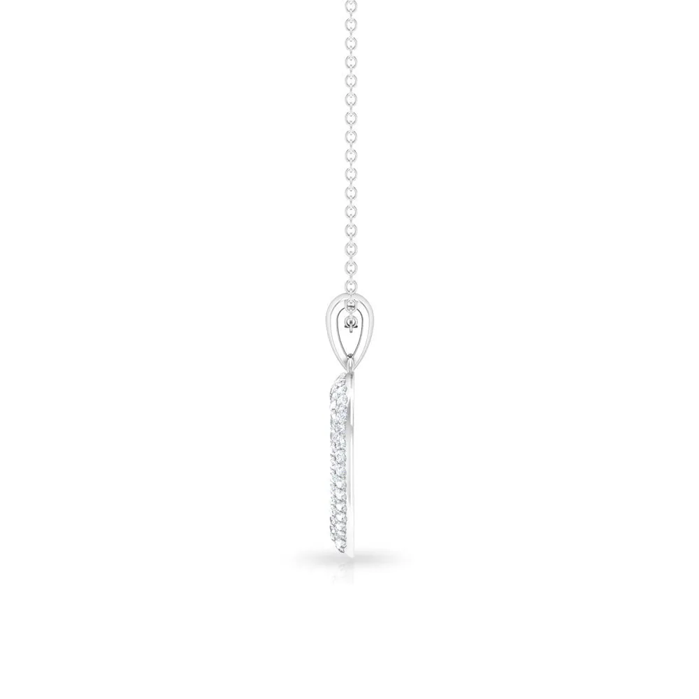 Round Cubic Zirconia Open Heart Pendant