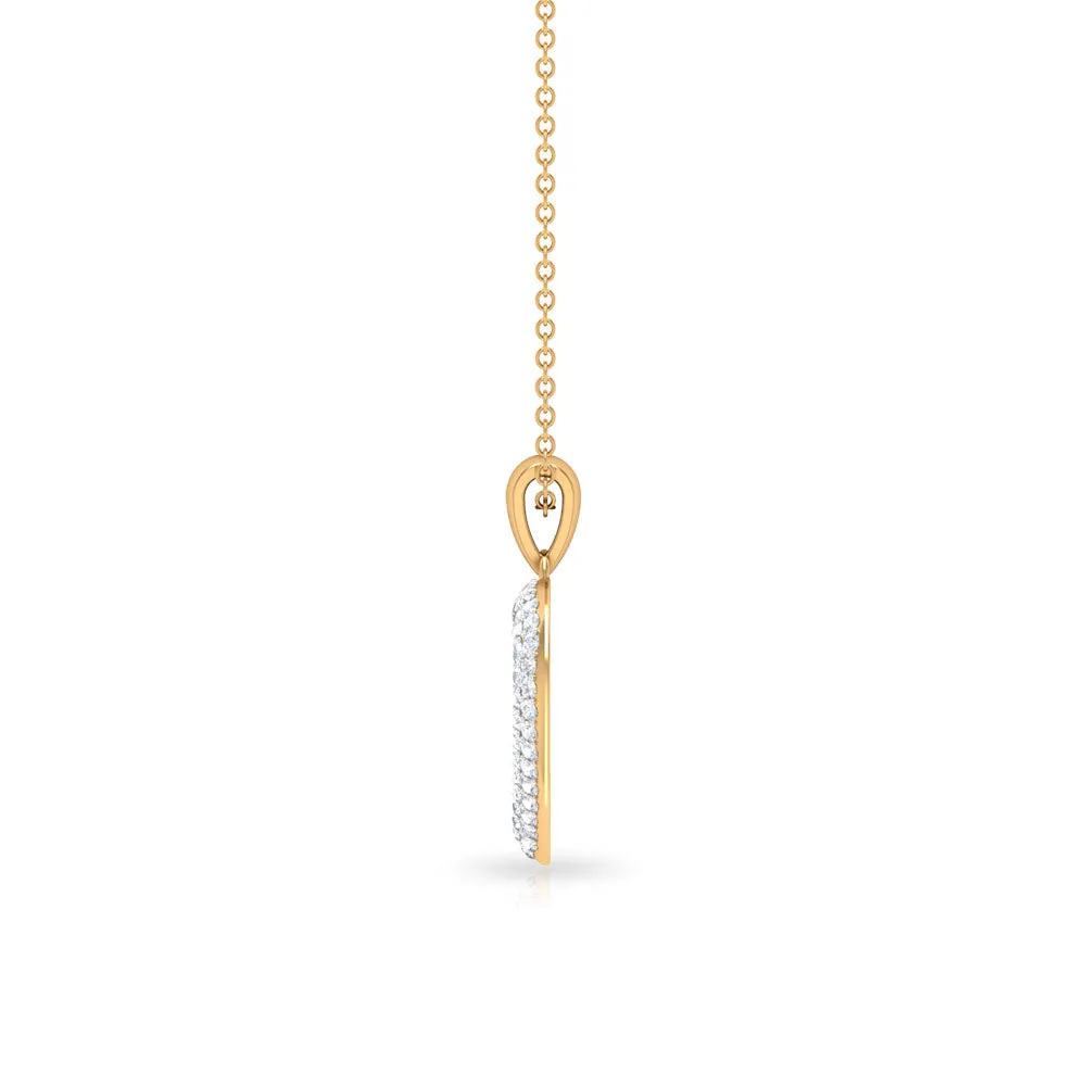 Round Cubic Zirconia Open Heart Pendant