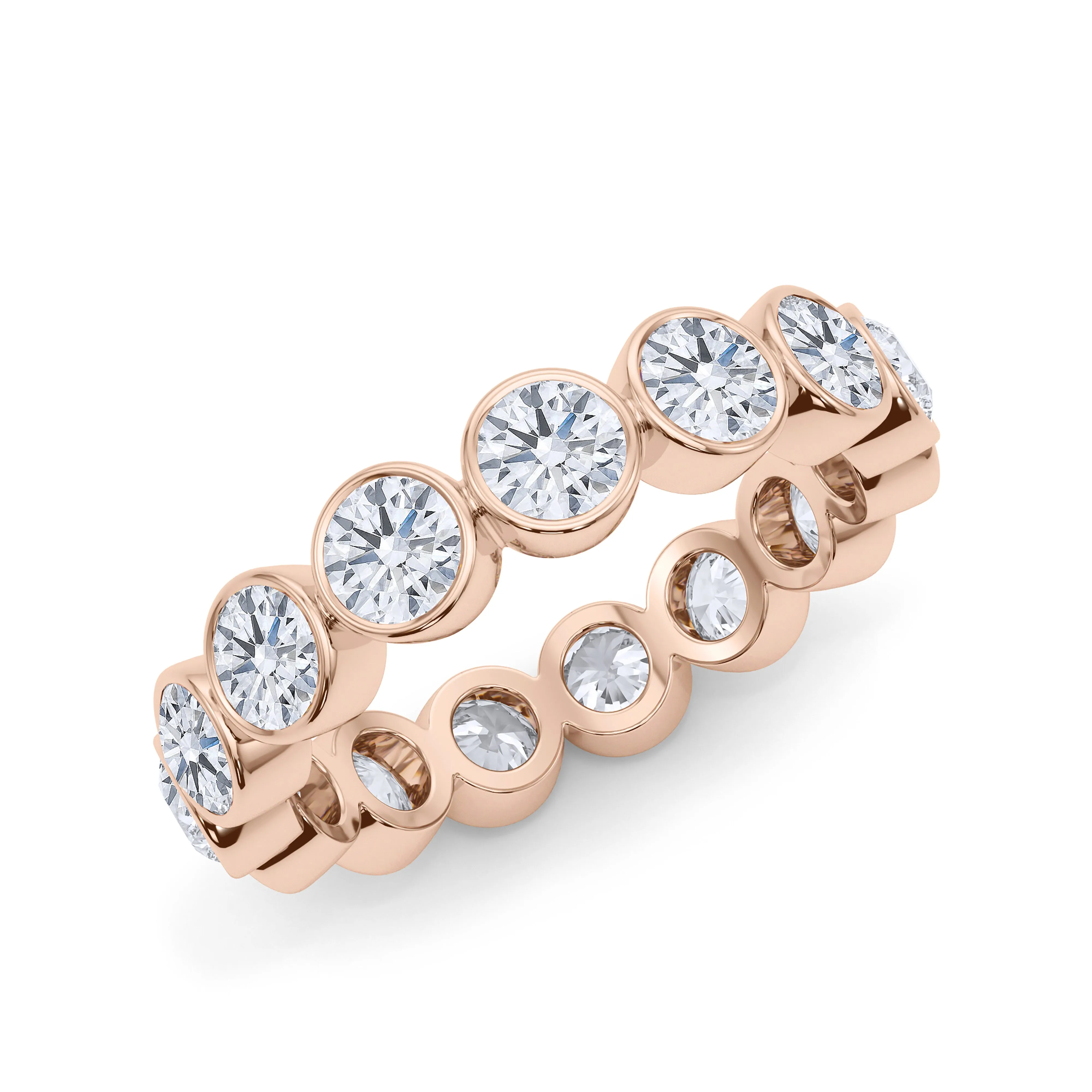 Round Cut Bezel Set Diamond Eternity Band
