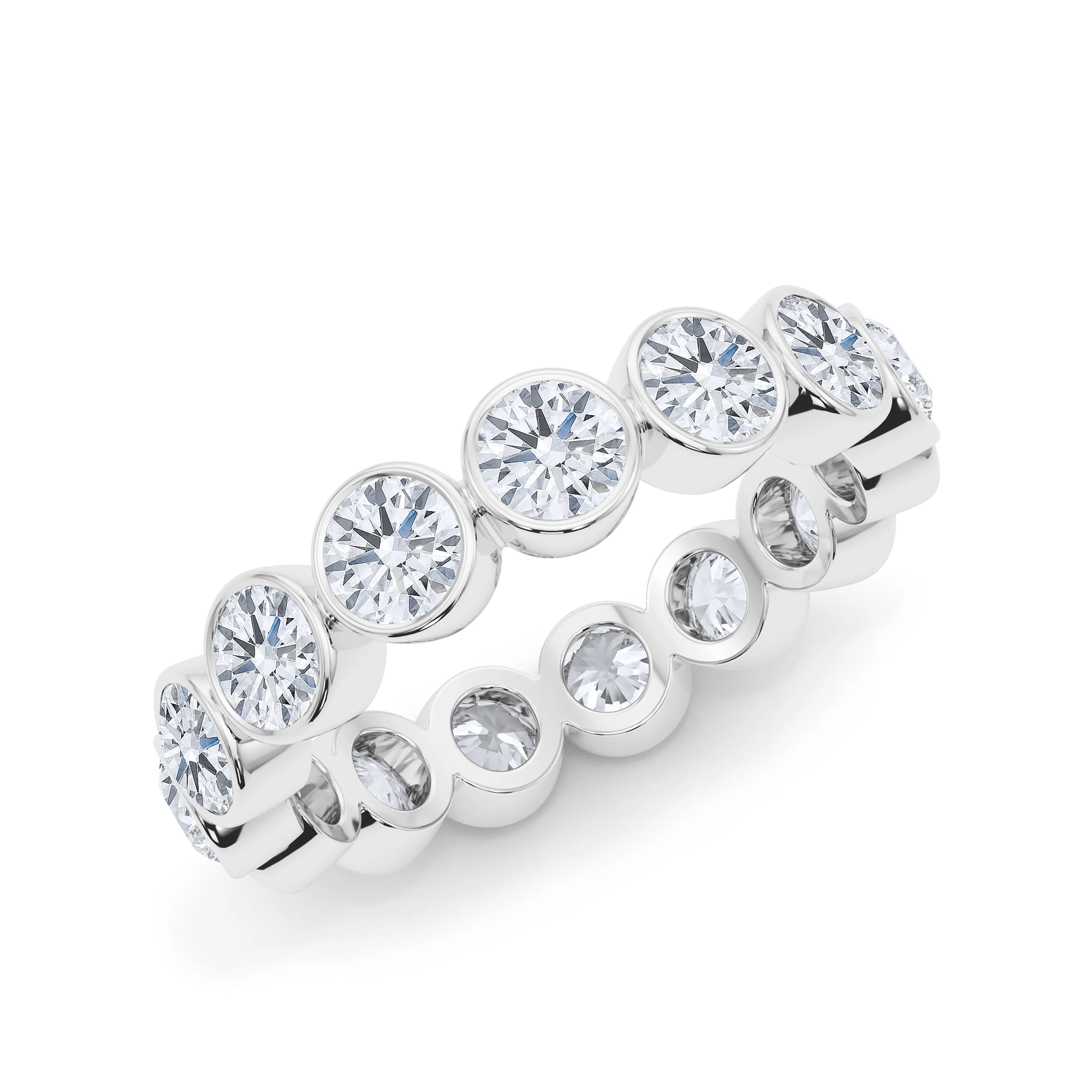 Round Cut Bezel Set Diamond Eternity Band