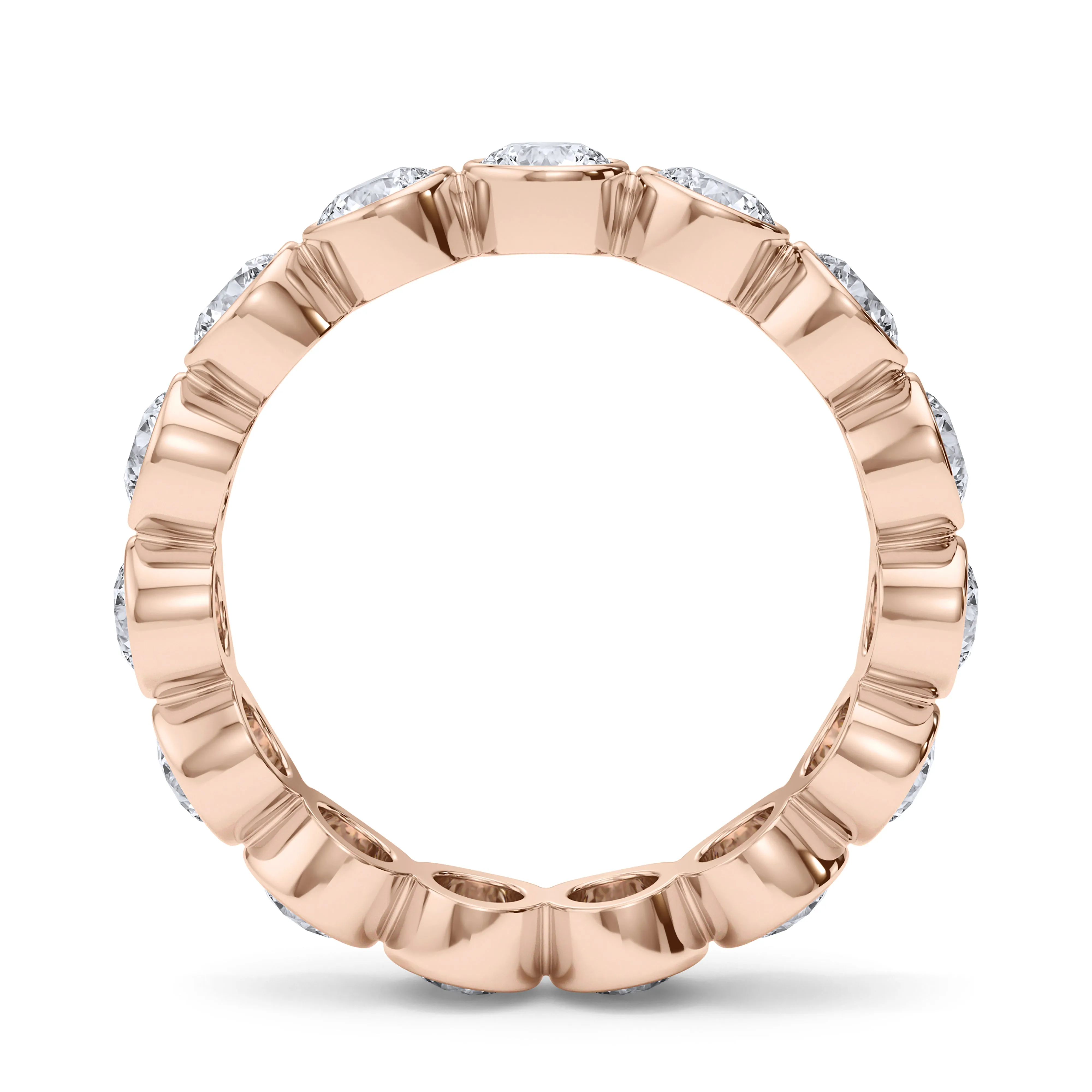 Round Cut Bezel Set Diamond Eternity Band