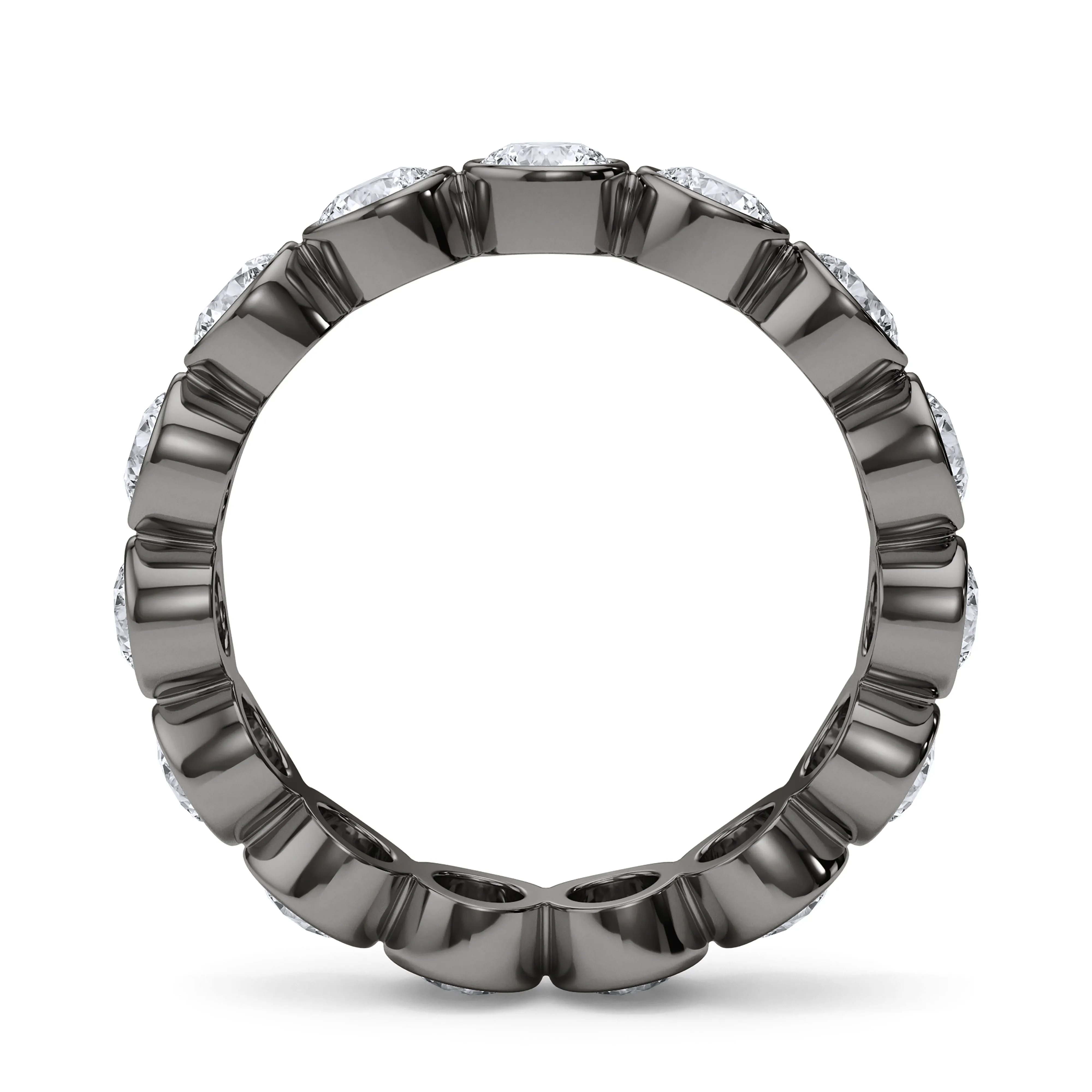 Round Cut Bezel Set Diamond Eternity Band