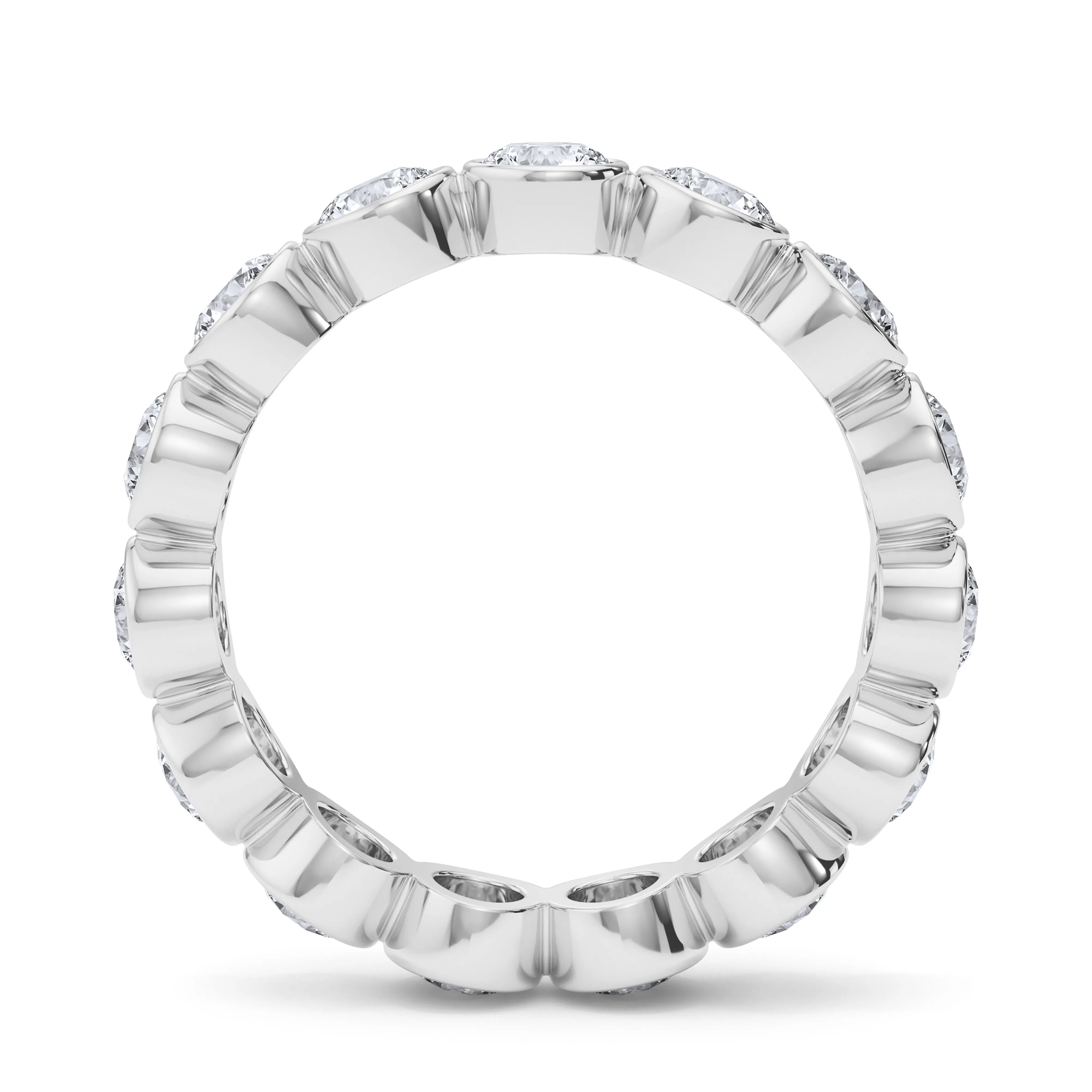 Round Cut Bezel Set Diamond Eternity Band