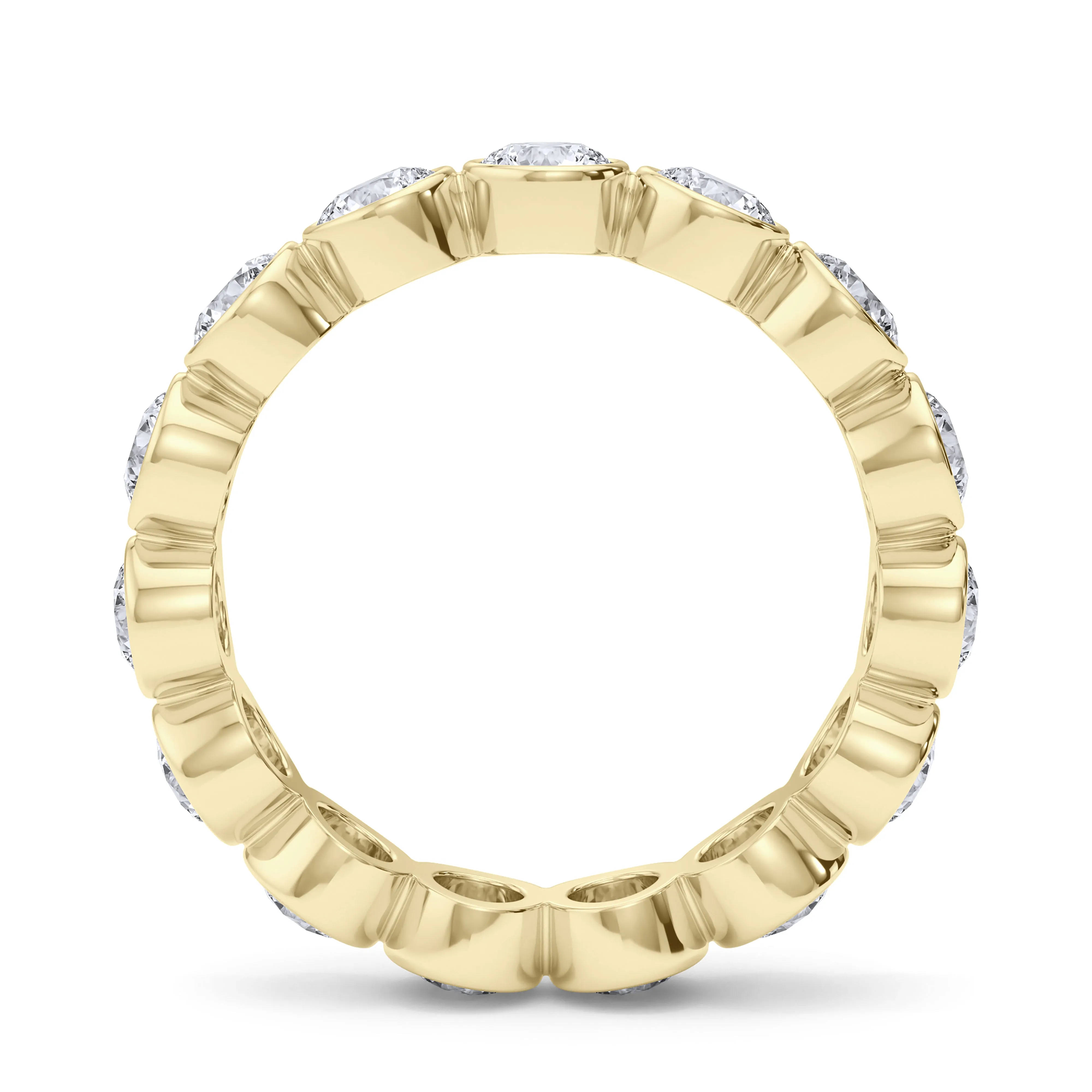 Round Cut Bezel Set Diamond Eternity Band