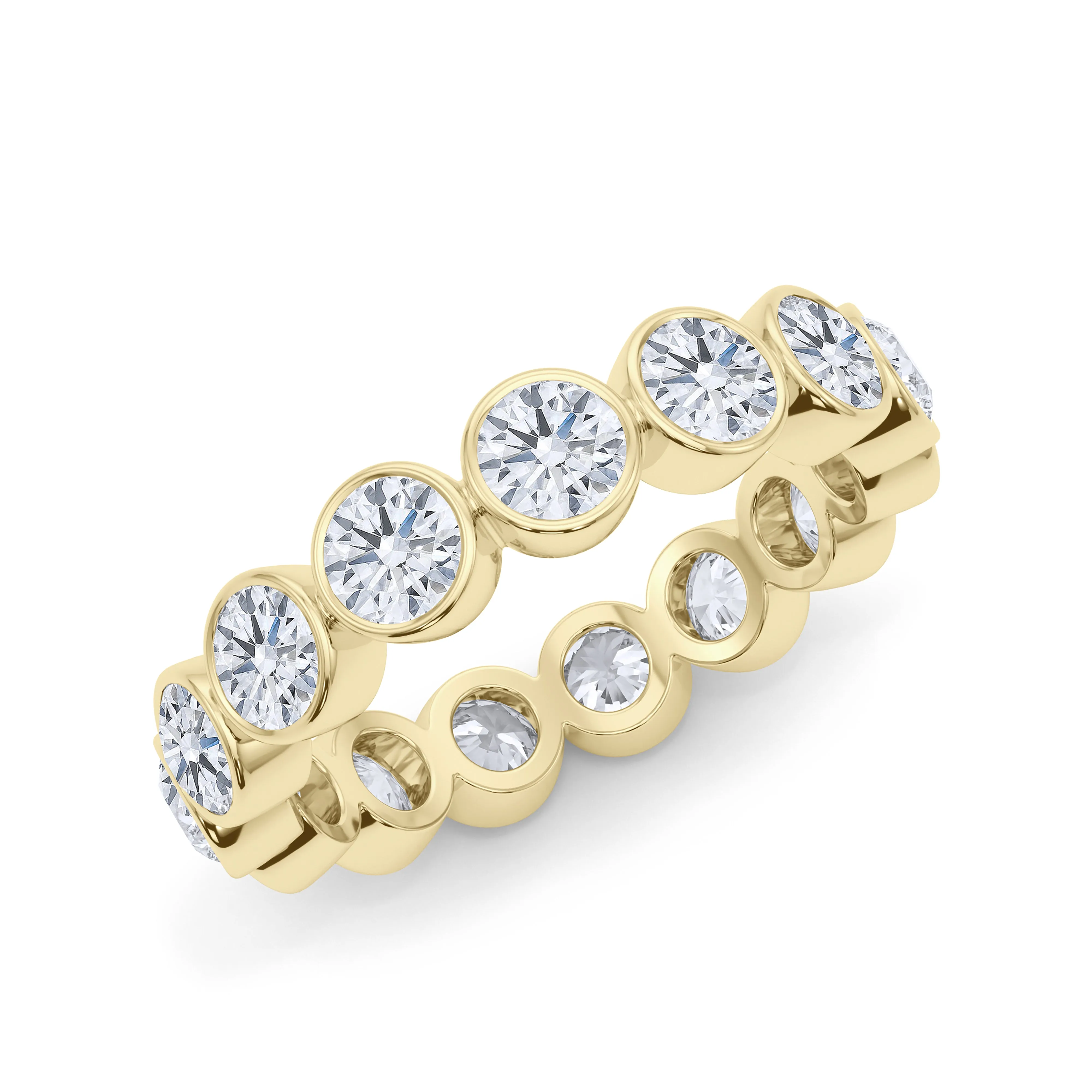 Round Cut Bezel Set Diamond Eternity Band