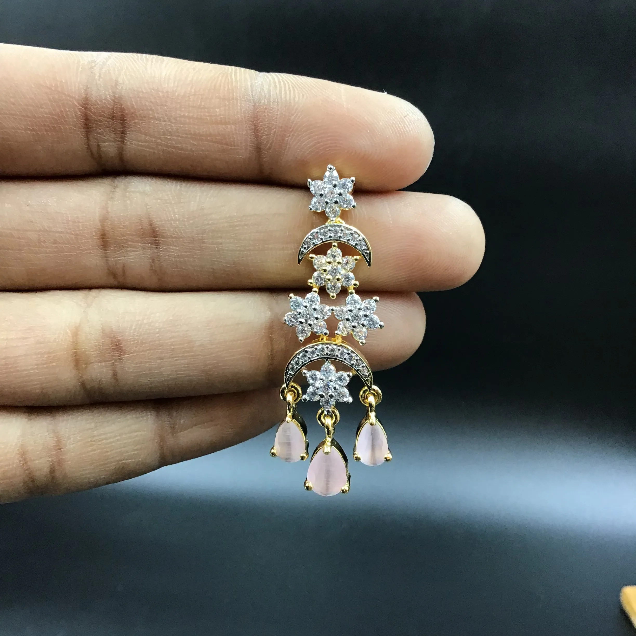 Round Neck Zircon/AD Necklace Set 6204-08