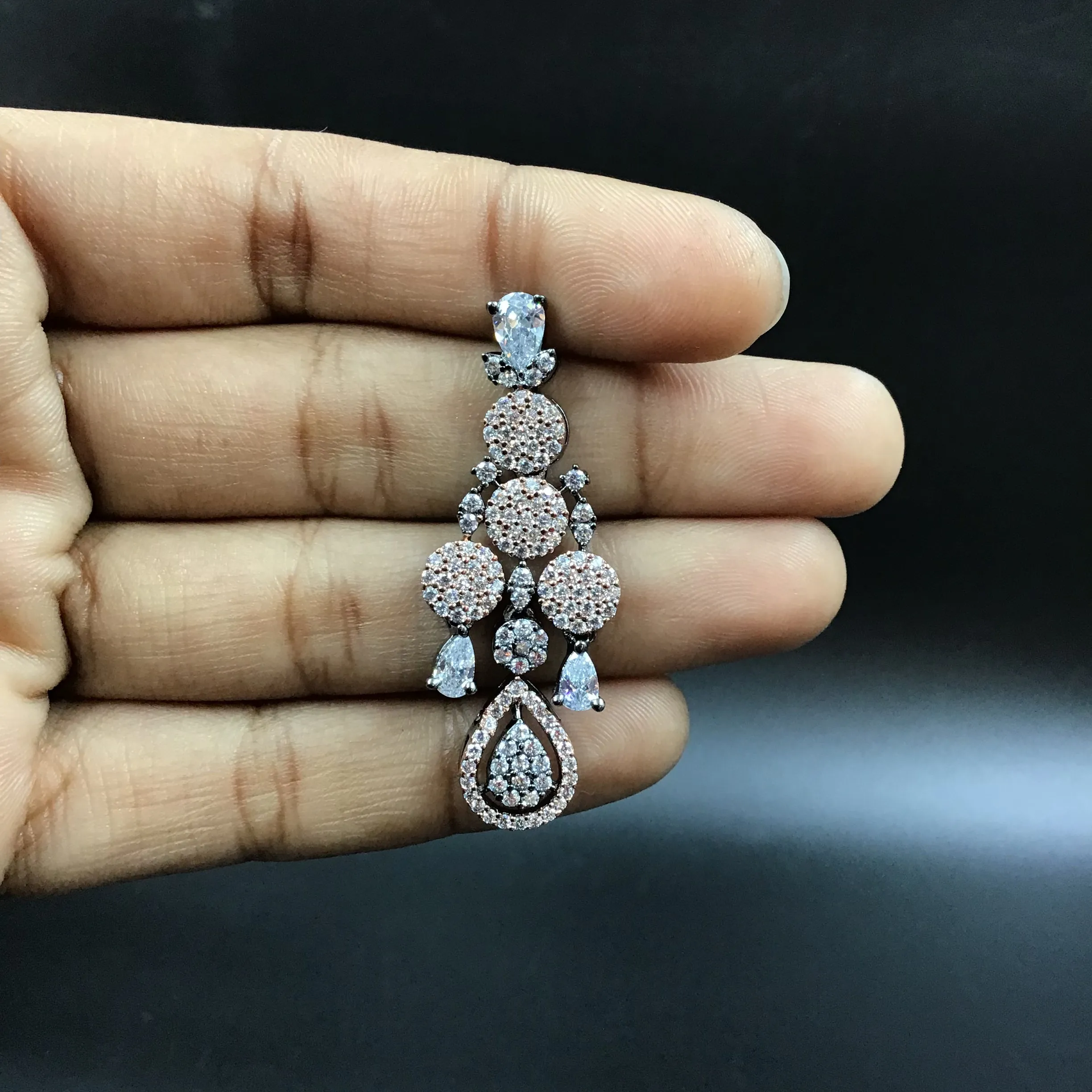 Round Neck Zircon/AD Necklace Set 6205-08