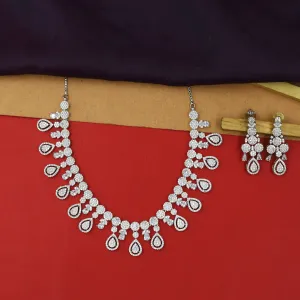 Round Neck Zircon/AD Necklace Set 6205-08