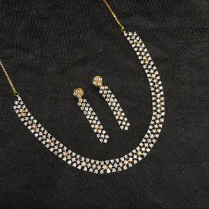 Round Neck Zircon/AD Necklace Set 6206-08