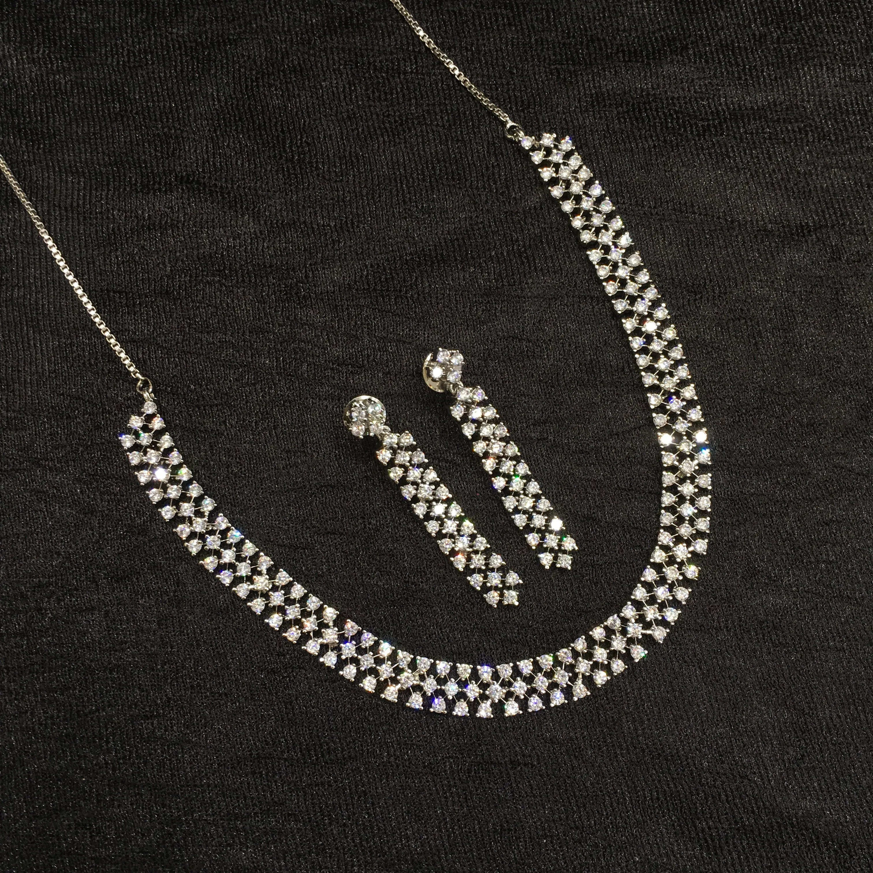 Round Neck Zircon/AD Necklace Set 6206-08